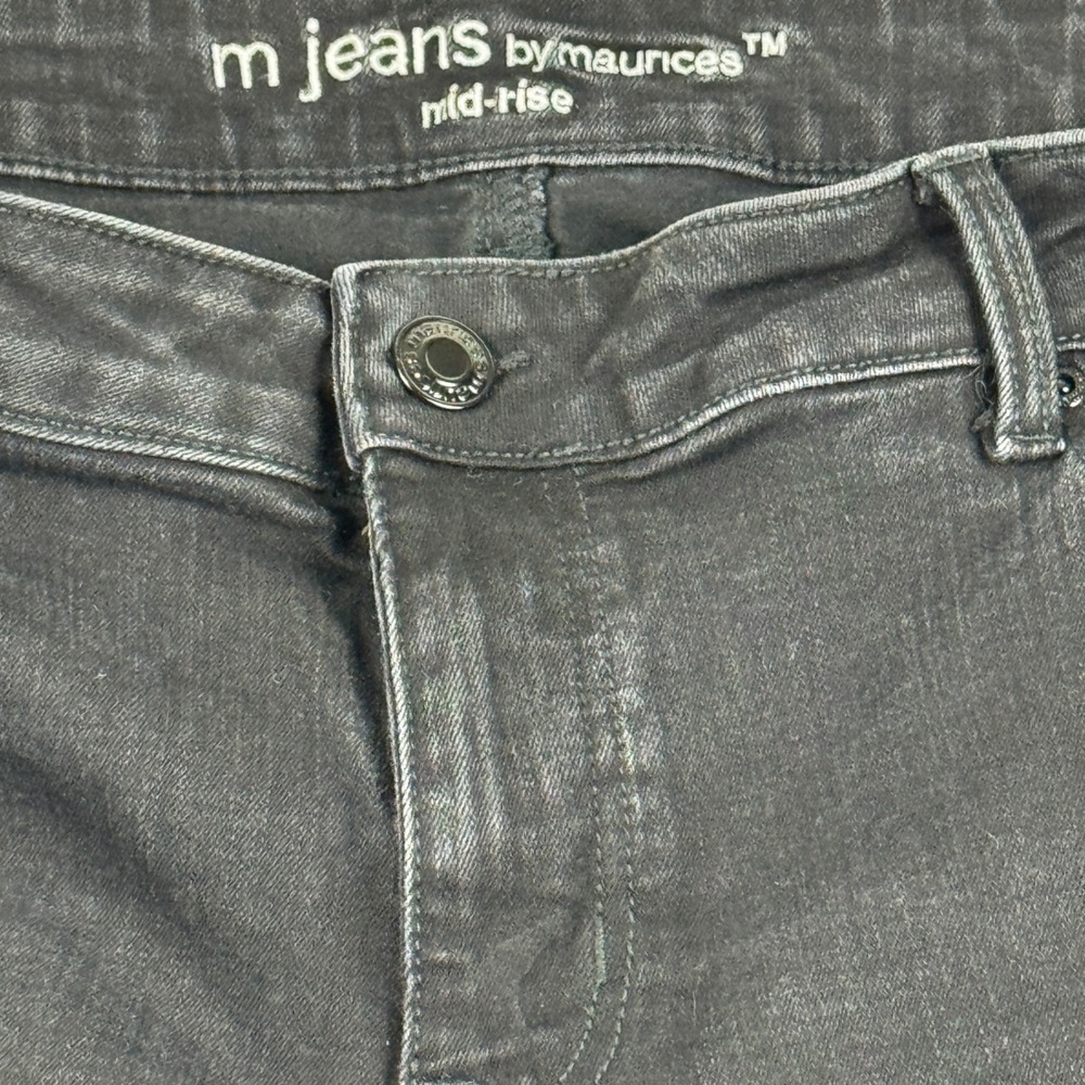 M Jeans by Maurice's Mid Rise Women's Bootcut Black Denim Jeans Size 18W Short - Picture 9 of 11